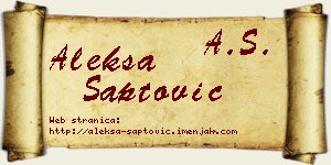 Aleksa Šaptović vizit kartica